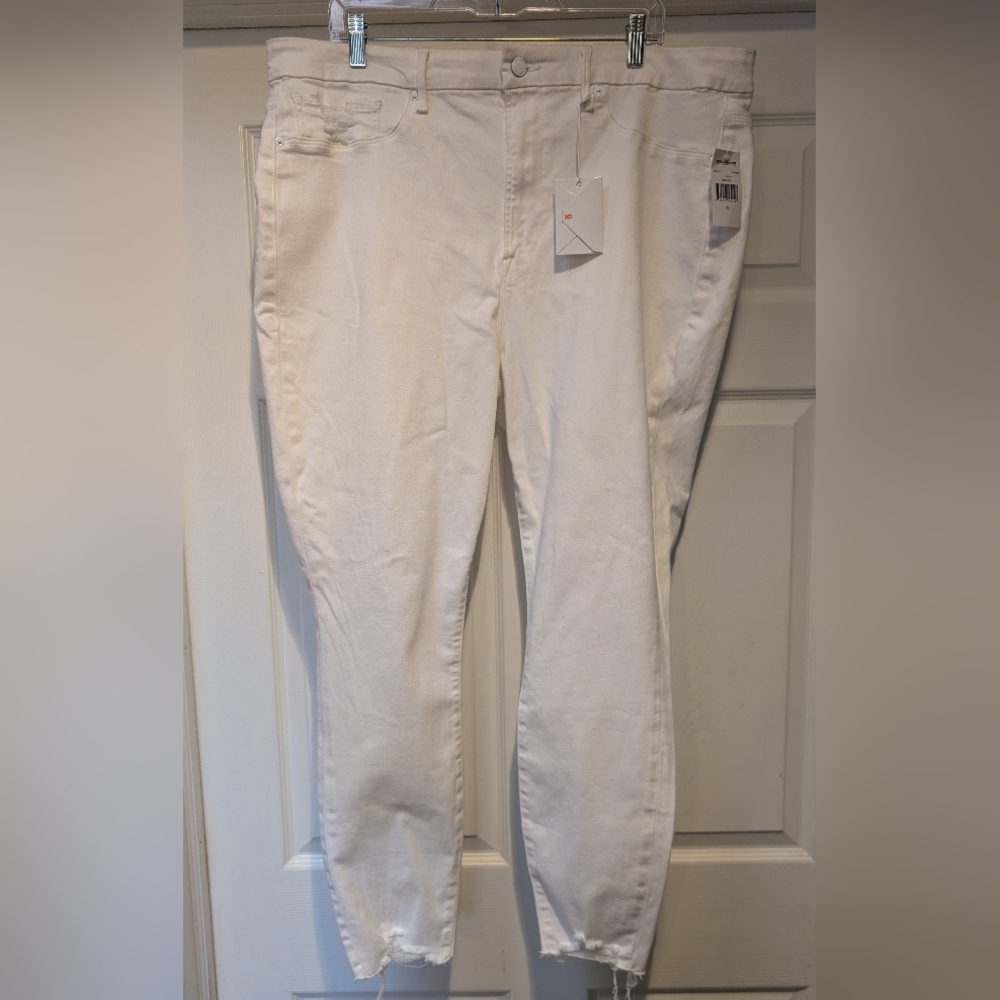 Good American NWT Plus Size Women's Good Legs White Stretch Pants Size 20 cthny